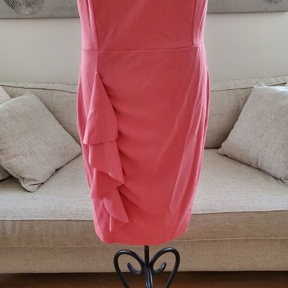 Bebe Coral Cascading Ruffle Front Tank Dress size 12- NEW - Picture 4 of 11